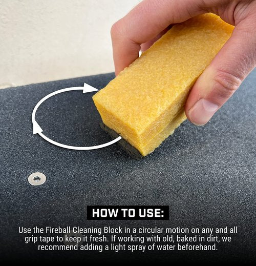 Fireball Grip Tape Cleaner for Skateboards - 2 x Skateboard Grip Gum Griptape Abrasive Cleaning Sticks - Rubber Grip Cleaner Skateboard Accessories for Boys & Girls
