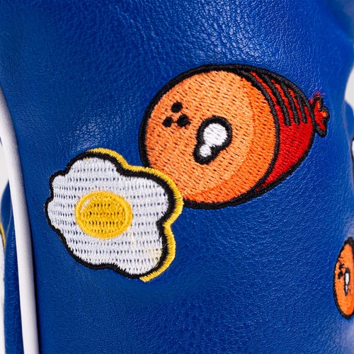 Pins & Aces Golf Co. Ham & Eggs Driver Wood Head Cover - Premium, Hand-Made Leather 3W Headcover - Funny, Tour Quality Golf Club Cover - Style and Customize Your Golf Bag (Fairway)