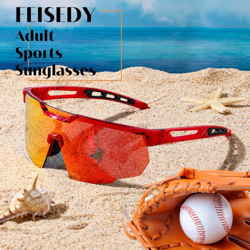 FEISEDY Cycling Sunglasses for Men Women, Sport Sunglasses for Baseball Softball Running Fishing Golf UV400 B0167