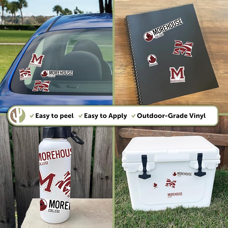 Morehouse Maroon Tigers Desert Cactus Sticker Sheet 8.5 x 11 - Official Licensed