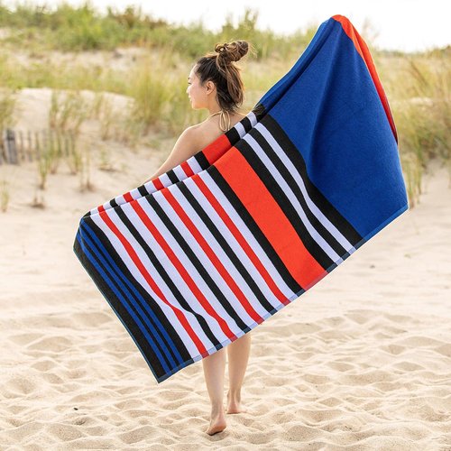 Laguna Beach Towel by Superior - Oversized Cotton Towel for Outdoor Activities | 35 x 67 Inches, Royal Blue