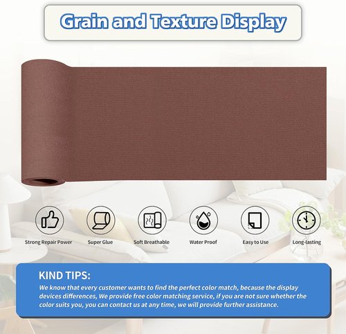 KING MOUNTAIN Canvas Repair Tape,Outdoor Gear Patch, 4×63 Inches,Waterproof,Self-Adhesive for Repairing Boat Covers,Sun Shades,Sofas,Tents,Lounge Chairs,Awnings (Brown)