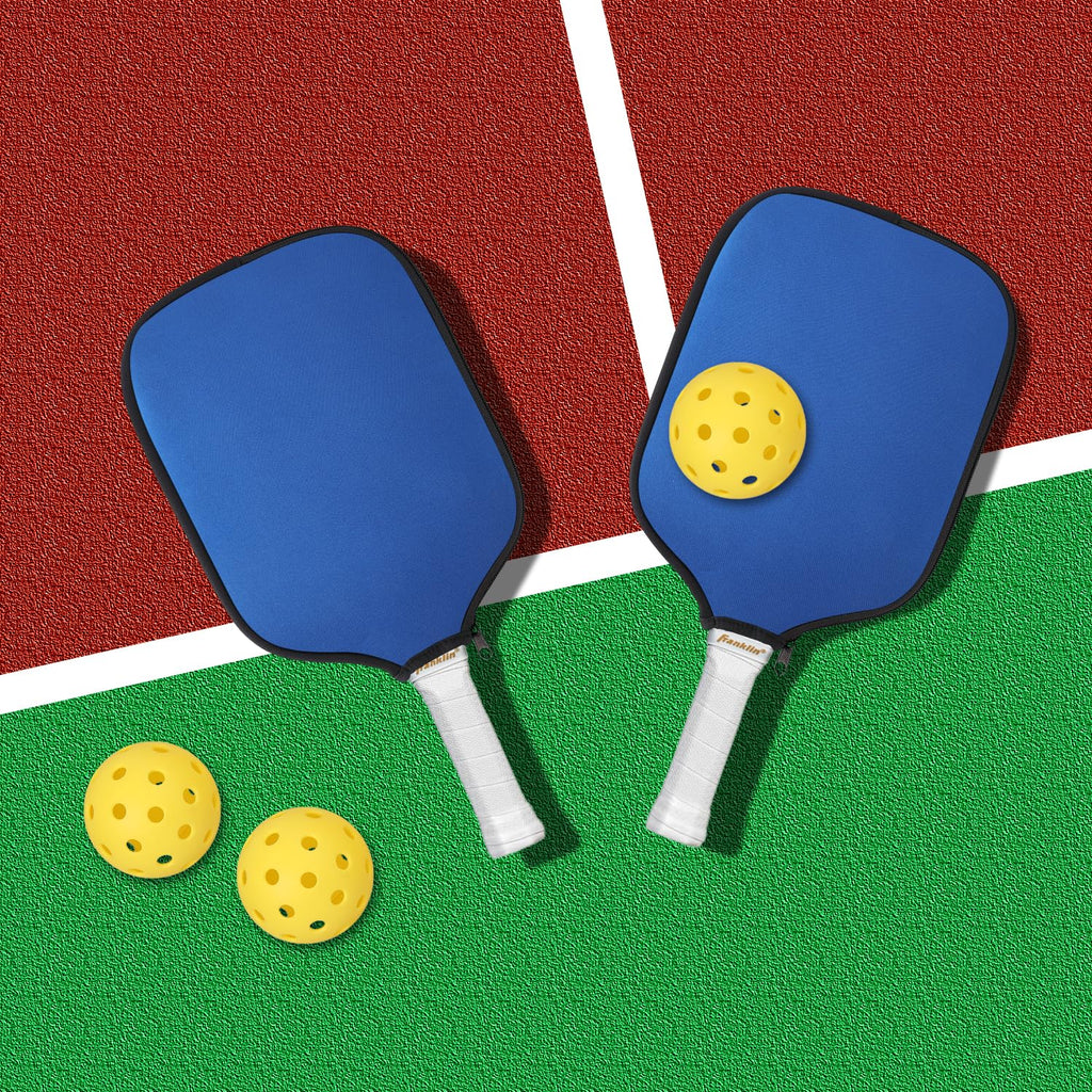PEUTIER 2pcs Pickleball Paddle Covers, Waterproof Neoprene Pickle Ball Covers Protective Pickleball Racket Holder Sleeve with Zipper Fits Most Paddle Racket (Blue)