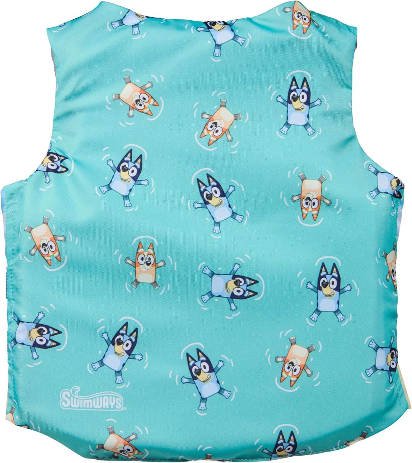 SwimWays Bluey Life Jacket - US Coast Guard Approved Kids Swim Vest for 33-55 lbs, Bluey Design