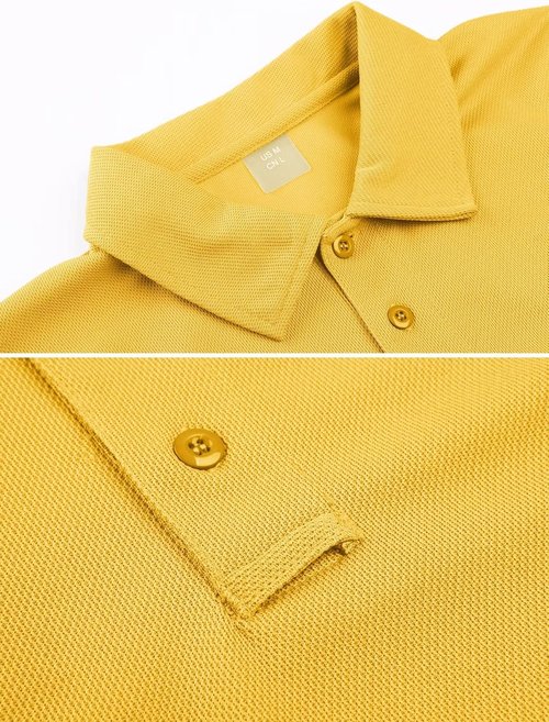 MAGCOMSEN Men's Polo Shirt - Quick Dry Tactical Performance | Short Sleeve Pique Jersey Golf Shirt