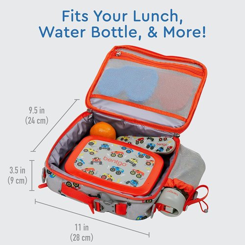 Bentgo® Kids Lunch Bag Set - New & Improved 2023 Water Bottle for Trucks | Durable & Stylish