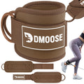 DMoose Fitness Ankle Straps for Cable Machines - One Size Fit Premium Padding, Glute Kickback Ankle Strap for Women & Men, Cable Attachments for Gym, Booty Workouts & Hip Abductors (Cocoa - Single)