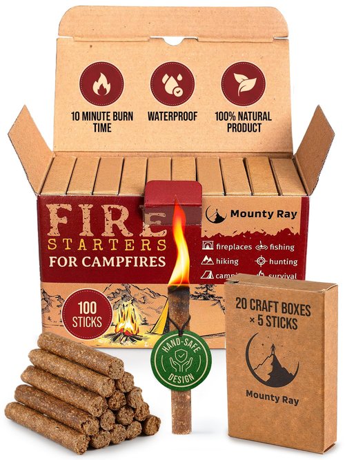 100 pcs Fire Starters for Campfires – Waterproof– All-Weather Fire Starters – for Indoor & Outdoor Use