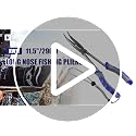 Saltwater & Freshwater Long Nose Pliers - 11.5" Corrosion-Resistant Hook Remover with Lanyard - Blue & Gray