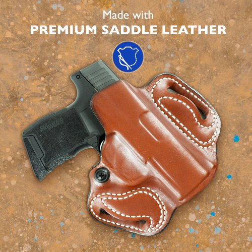 DeSantis Gunhide 086, Mini Slide, Belt Holster, Fits SIG SAUER P365, RH, Tan Leather 086TA8JZ0