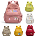 WANSHUNLMI Personalized Corduroy Kids Backpack - Custom Name School Bag in Pink | Toddler Size S & M