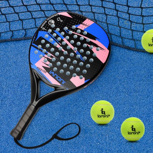 IANONI Paddle Tennis Racket Carbon Fiber Surface with EVA Memory Flex Foam Core Padel Tennis Racquets (Blue)