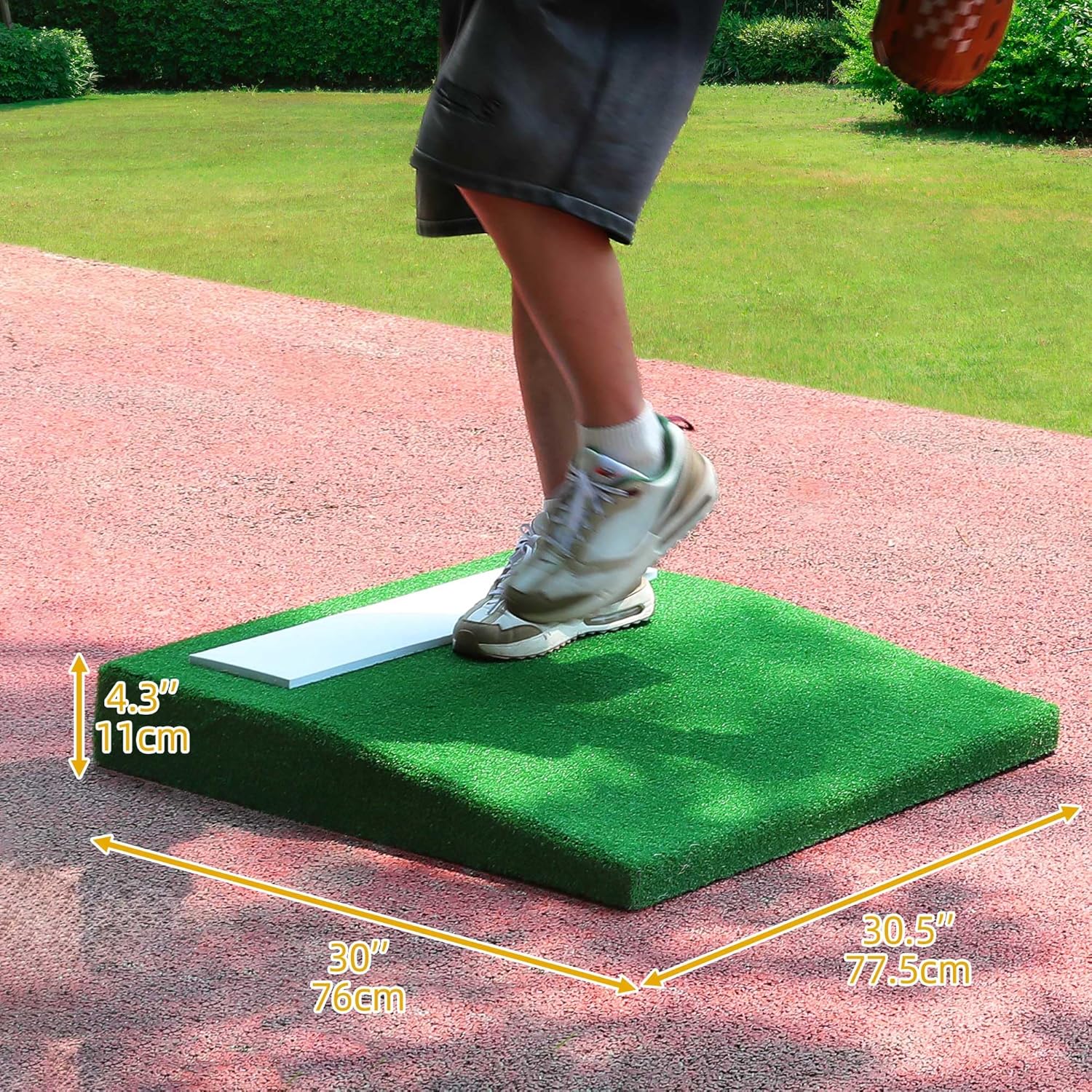 Shopsource Portable Pitching Mound - Non-Slip Rubber Plate for Baseball & Softball Training