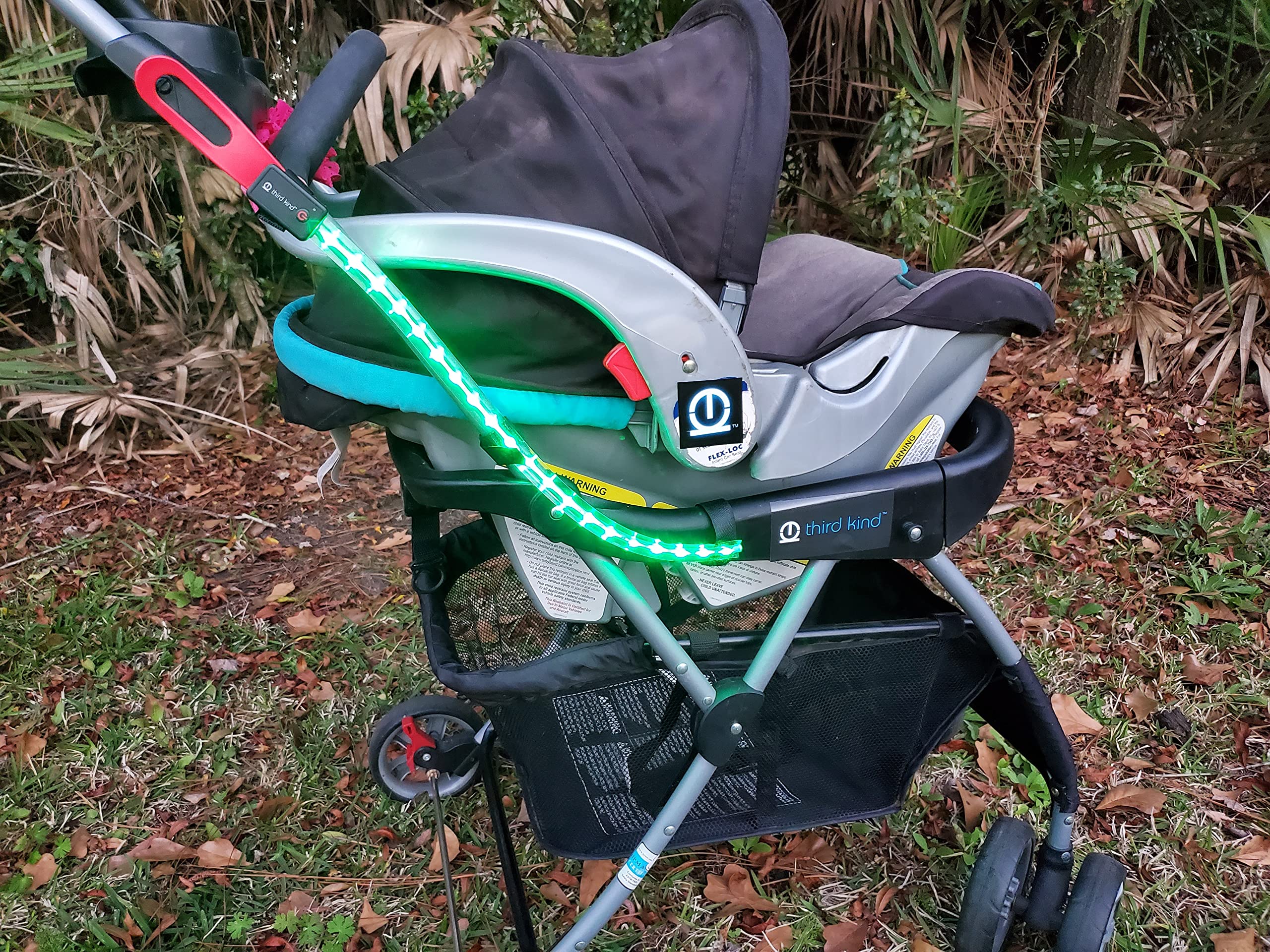 THIRD KIND® Stroller Lights Bike Lights Set of 2 LED Rechargeable Lights with Straps