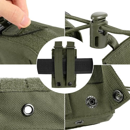 FRTKK Tactical Radio Holder - Heavy Duty Molle Pouch for Two-Way Walkie Talkies | Army Green