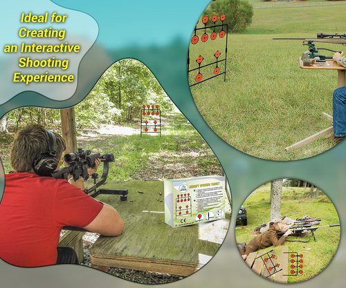 ARSUK Self Resetting Air Rifle Airgun Target for Precision Shooting Practice, Airsoft BB Guns Target Heavy-Duty Metal Frame to Withstand Repeated Shots, Suitable for calibers .177 & .22 Pellets