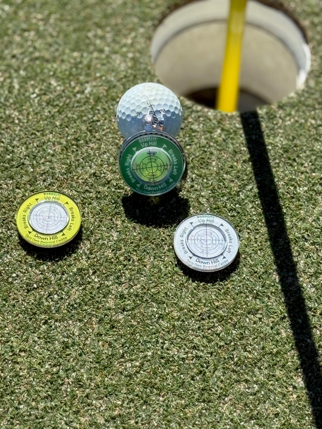 Tee Time Tees NoBogeys Ball Marker - Precision Putting Aide Green Reader 3 Pack with Magnetic Clip - Read the Greens for Improved Accuracy