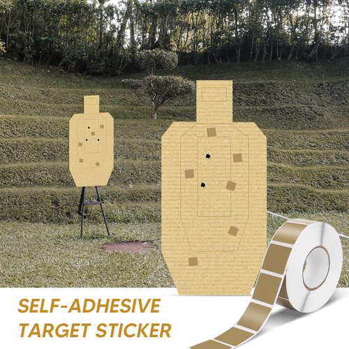 4000 Pieces/4 Rolls Square Target Pasters, 0.87 Inch Target Pasters Self-Adhesive Targets Sticker Portable Roll Sticker for Cardboard Targets