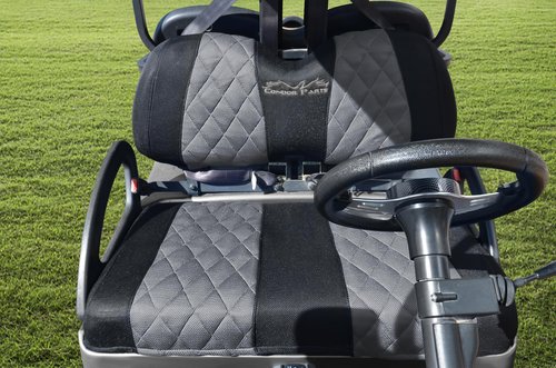 Jaxpare Golf Cart Diamond Seat Covers for Club Car Precedent OEM Standard Front Seat Cushion.Breathable Washable Polyester Mesh Cloth. Renew Your Golf Cart with Lowest Value. (Grey)