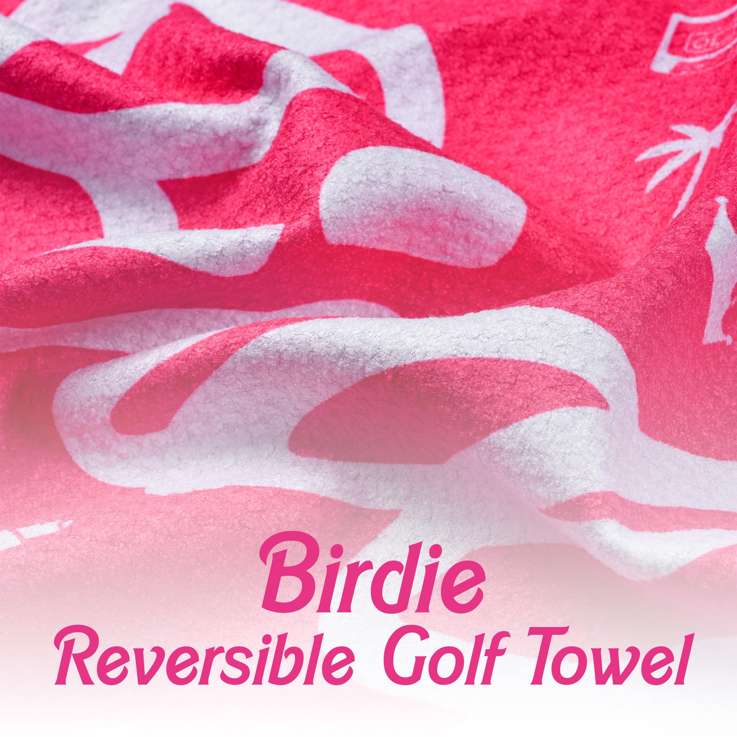 Shanker Golf - Birdie Pink Golf Towel - Funny Microfiber Waffle Women's Golf Towel - Funny Joke Logo - Perfect Ladies Golf Gift