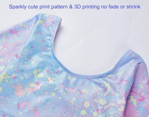 Domusgo Girls Gymnastics Leotards - Shiny Colorful Long Sleeve Bodysuits for Tumbling | Sizes Available