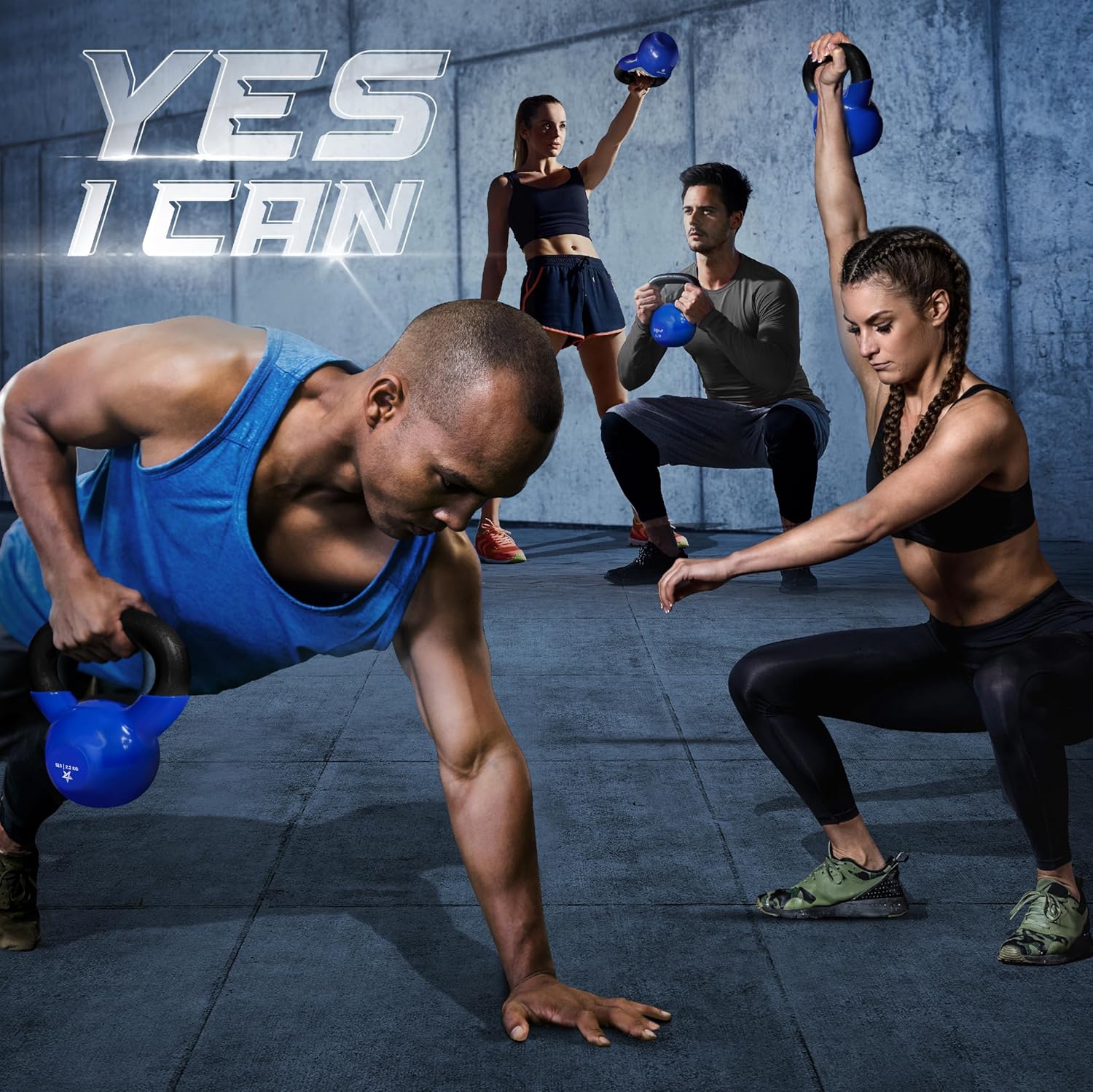Yes4All Kettlebell - Vinyl Coated Cast Iron for Strength Training | 5-100 LB for Home Gym Workouts