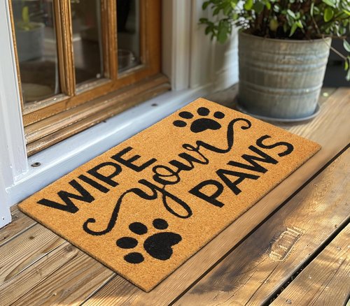 Croft&Cane Welcome Doormat - Non-Slip Coco Coir Mat for Dirt Trapping - 17 x 30 Inches for High Traffic Areas