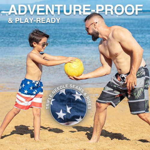 Kanu Surf Boys' Echo Quick-Dry Swim Trunks - UPF 50+ Sun Protection | Comfortable Fit