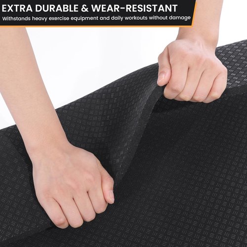 MABOZOO 0.5 Inch Walking Pad Mat, 55x24 Inch Non-Slip Treadmill Mat for Walking Pad, Treadmill, Bike, Exercise, Heavy Duty Workout Floor Protection for Carpet Floors(Black)