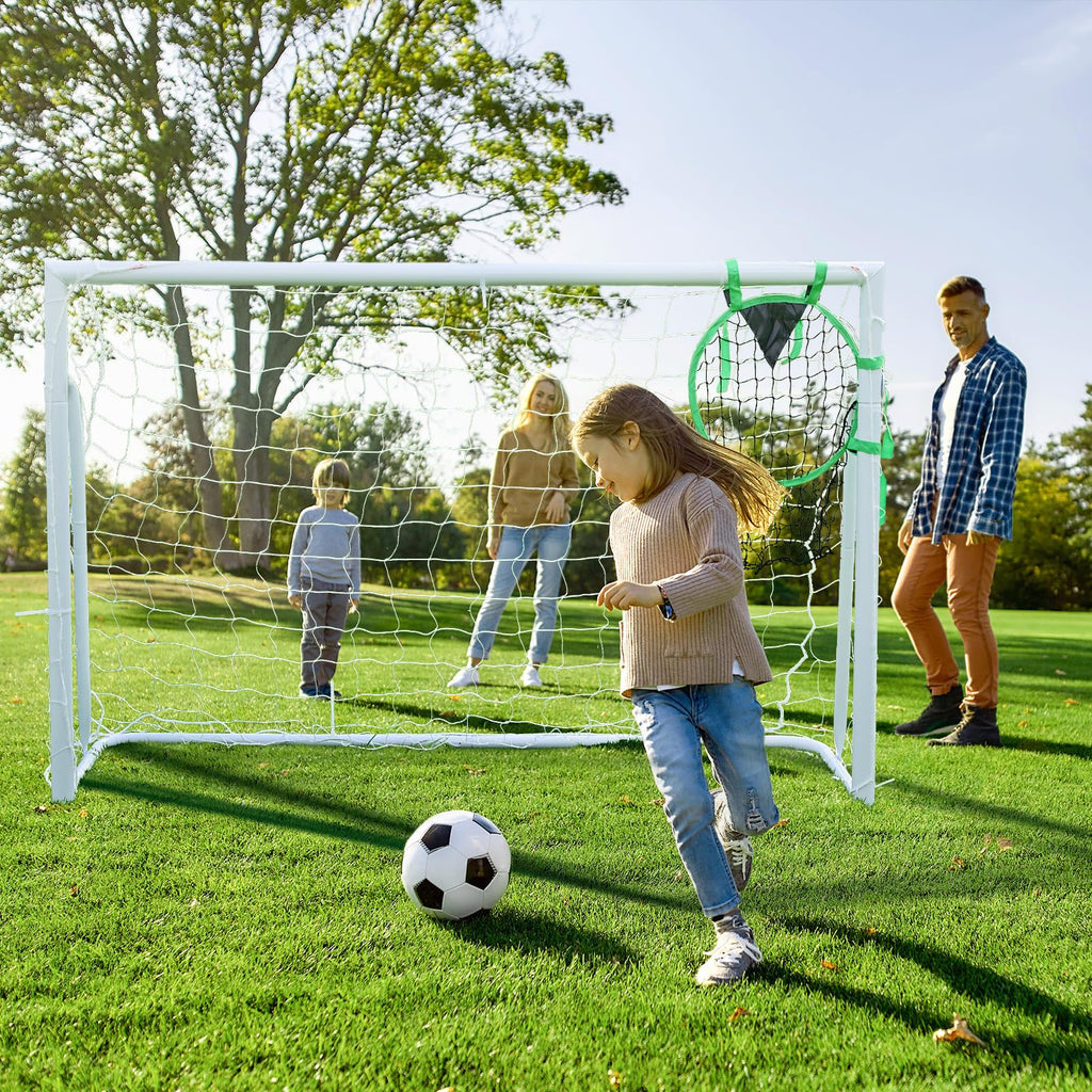 Soccer Goal 6×4, 12×6 and 8×6 FT Soccer Goals for Backyard, 2" Diameter Steel Frame Soccer Goal for Kids and Adults Large Powder Coated Galvanized Steel Goal Post with Soccer Target Net for Training