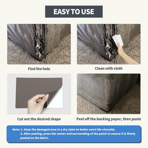 KING MOUNTAIN Canvas Repair Patch 9 x11 Inch 2 Pcs Self-Adhesive Waterproof Fabric Patch for Sofas, Tents, Furniture,Tote Bags, Car Seats (Walnut Brown)
