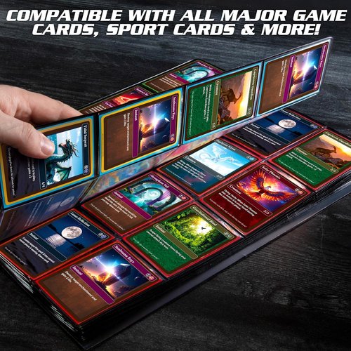Monster Trading Card Album - Matte Black Binder with Anti-Theft Protection | Holds 320 Cards for Yu-Gi-Oh, Pokémon, MTG