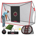 10x7ft Heavy Duty Golf Practice Net with Mat, Target Cloth, 8 Tees, 6 Balls, Carry Bag, Golf Training Net for Backyard Driving Chipping Indoor Outdoor