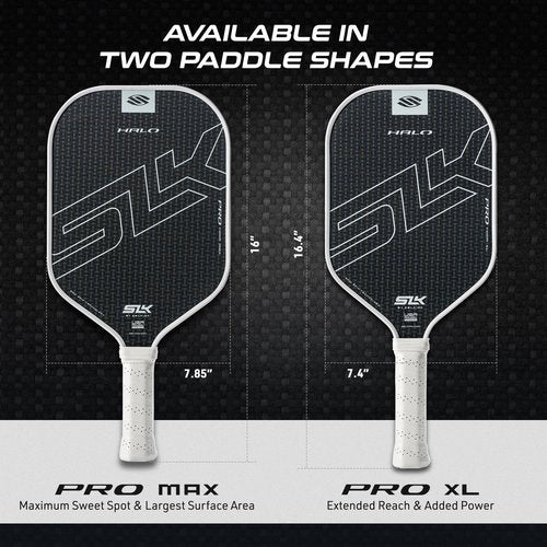 Selkirk Sport SLK Halo Pro MAX Pickleball Paddle | Raw Carbon Fiber Pickleball Paddles with a Rev-Core Power Polymer Core | Designed for Ultimate Spin & Power | Black