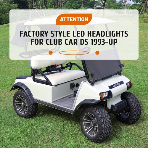 DRIVE UP Club Car DS LED Headlight Kit, 12V Factory Style LED Headlights with Adapter Wire for Club Car DS 1993-up Gas and Electric Golf Carts, OEM 101988001