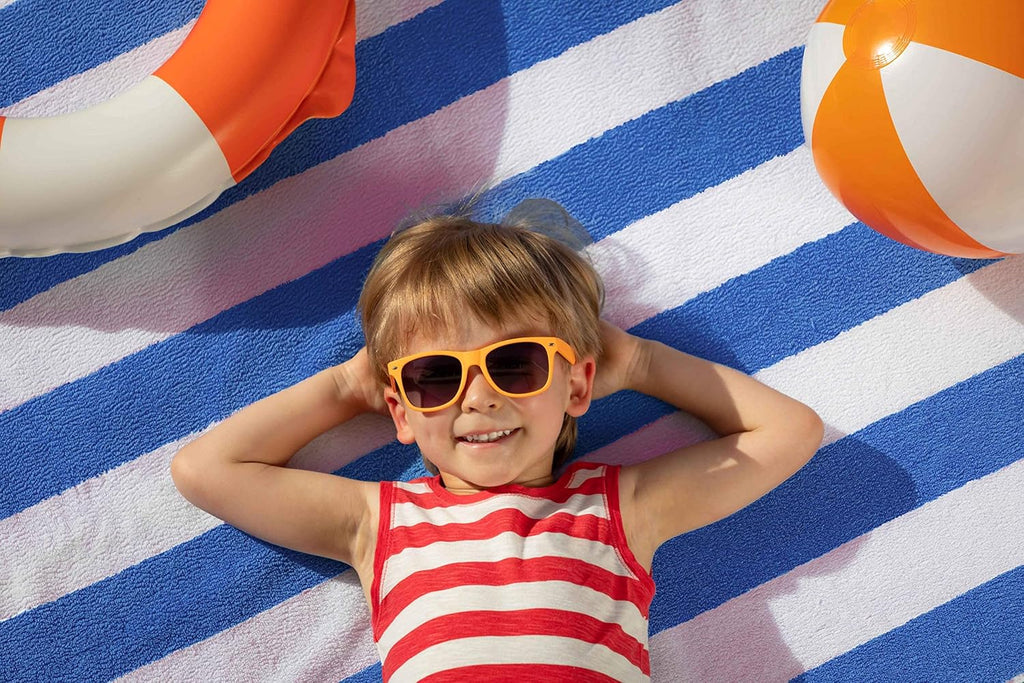 Utopia Towels Cabana Stripe Beach Towels - Oversized 100% Cotton, Quick Dry, 30x60 Inches, Blue - 4 Pack