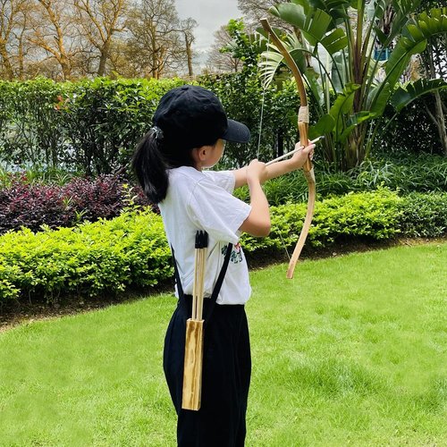 Kids Bow and Arrow Set - 32-Inch Handmade Wooden Archery Toy for Ages 4-12 | Includes Bow, Quiver & 10 Arrows