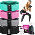 Skiennix Resistance Bands - Fabric Elastic Workout Bands Set for Legs, Glutes & Thighs - 4 Booty Bands