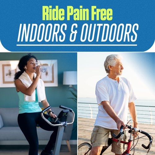 KT-Sports Exercise Bike Seat Cushion Comfort Gel Bicycle Seat Cover Padded Seat Covers for Bikes with Anti-Slip Design and Drawstring, Comfy Soft Mountain Road Bike Accessories for Men and Women