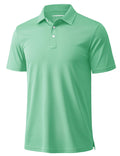 MAGCOMSEN Polo Shirts for Men Dry Fit Lightweight Active Golf Polos Short Sleeve Moisture Wicking Collared Shirt Mint Green