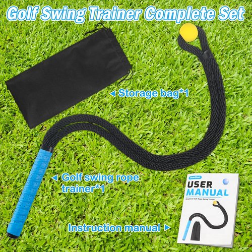 NewShot Weighted Premium Golf Rope Swing Trainer, Professional Golf Swing Rope, Warm-Up Training Tempo Aids with Ball and Grip to Improve Speed, Rhythm, Flex & Strength for All-Level Golfers