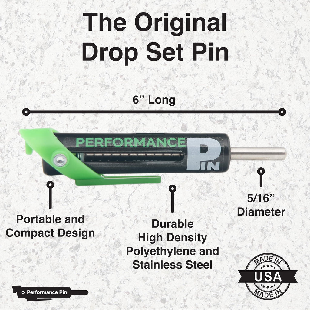 PERFORMANCE PIN The Original Drop Set Pins for Gym | One More Rep with Weight Stack Pins | Instant Transition to Lower Weights for More Reps | Proudly Made in America | 5/16" Pin | Black