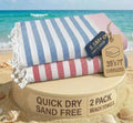 LANE LINEN Extra Large Beach Towels - 2 Pack Oversized Quick Dry, Stylish & Absorbent | 39"x71" - Old Glory Pink