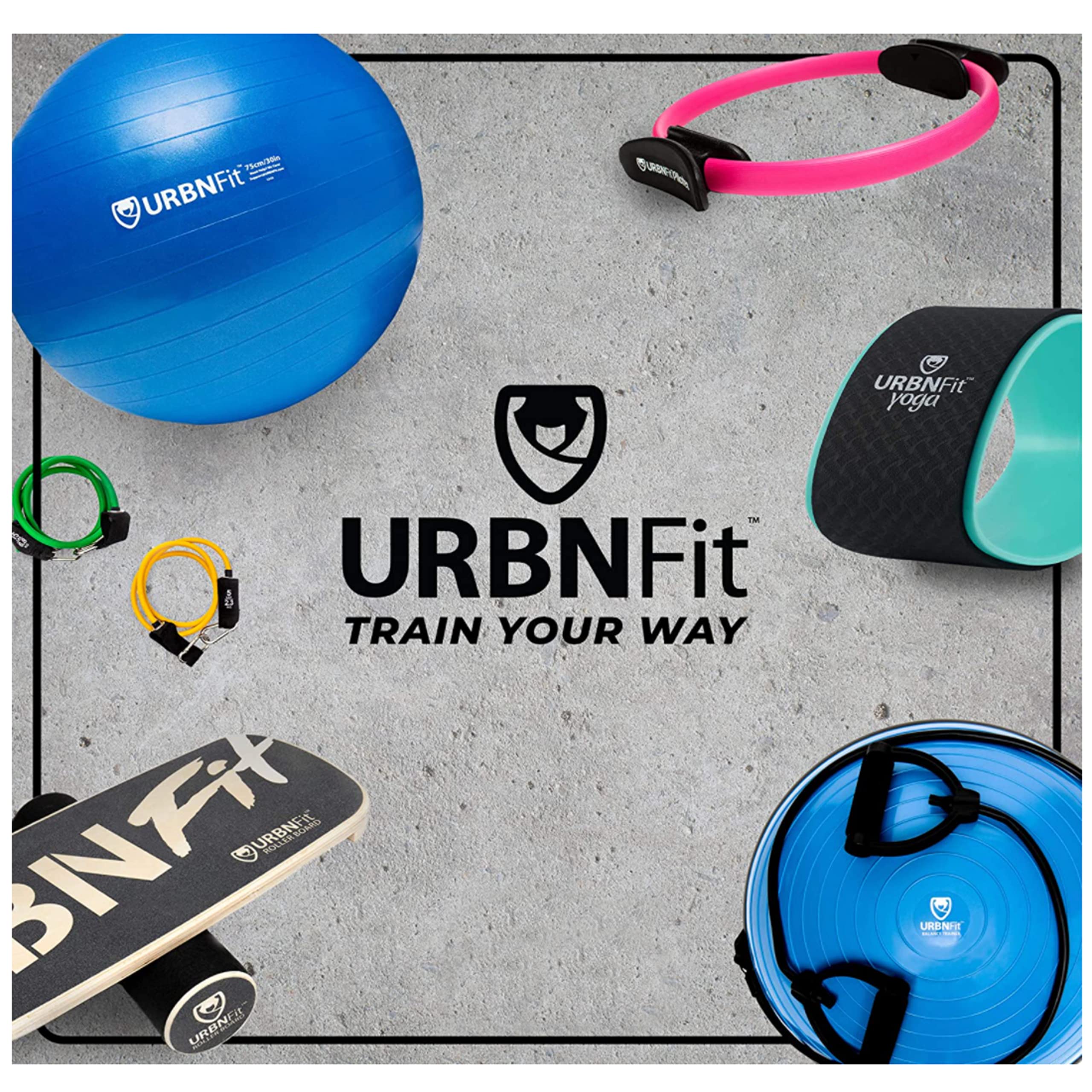 URBNFit Exercise Ball - Yoga Ball in Multiple Sizes for Yoga, Pilates, Pregnancy, Stability - Anti-Burst Swiss Balance Ball w/Quick Pump – Office Ball Chair for Home and Gym – 26 Inch - Black