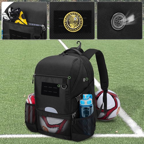 DSLEAF Soccer Backpack - Versatile Basketball Bag with Ball & Shoe Compartment | Ideal for Training