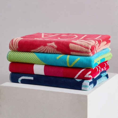 Nautica Oversized Beach Towel Set - Soft Plush Velour, Quick-Dry & Absorbent, 2-Pack in Turtle Beach Blue