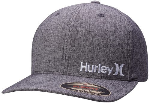 Hurley Mens Baseball Cap - Moisture Wicking Flexfit Curved Bill Fitted Baseball Hats for Men, Size Small-Medium, Light Grey