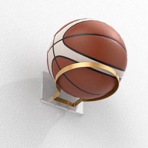 Ball Holder Wall Mount by [Brand Name] - Versatile Sports Ball Display Rack with Acrylic Base & Gold Metal Ring | Perfect for Basketball, Soccer, Football & Volleyball