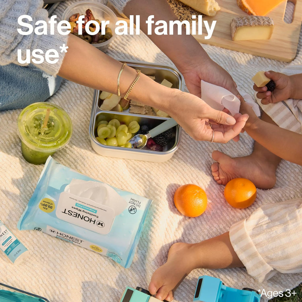 The Honest Company Fragrance-Free Alcohol Wipes - Antibacterial with Aloe, 150 Count, Kills 99% of Germs