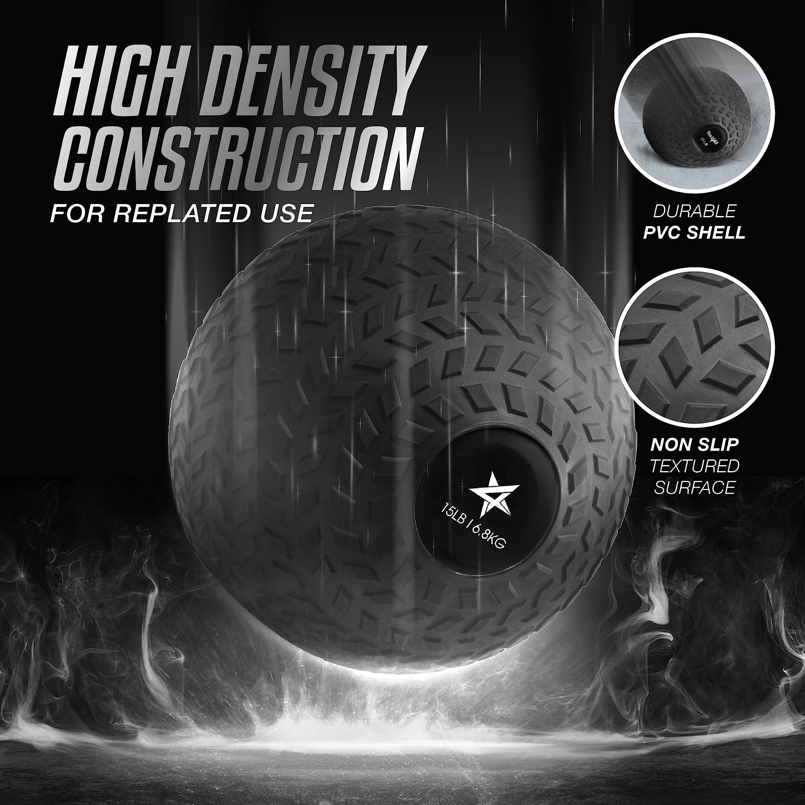Yes4All Slam Ball, No-Bounce Ball for Exercise, Cross Training and Core Strength Workout
